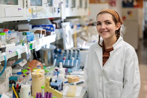 A student works in the lab